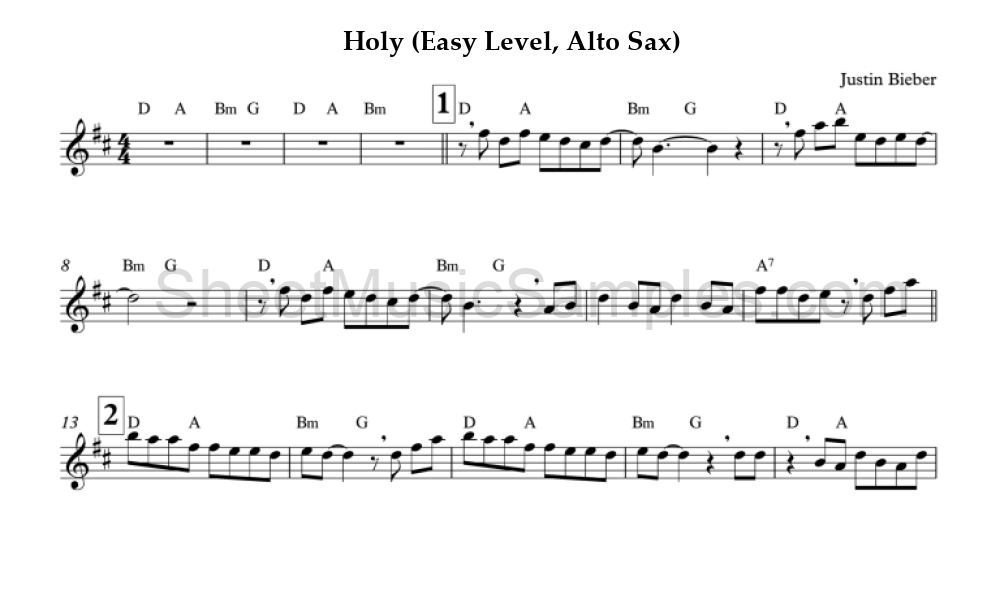 Holy (Easy Level, Alto Sax)