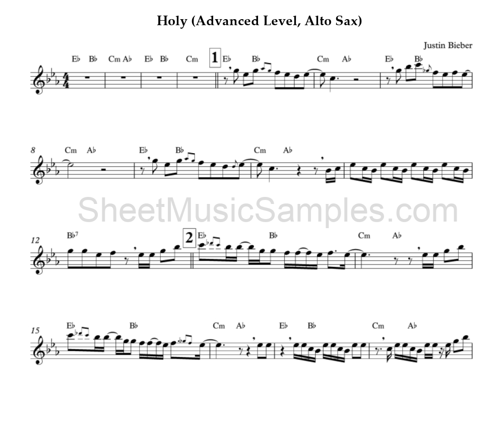 Holy (Advanced Level, Alto Sax)