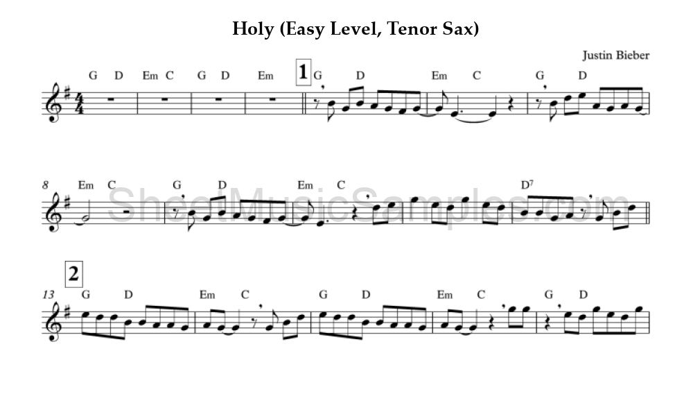 Holy (Easy Level, Tenor Sax)