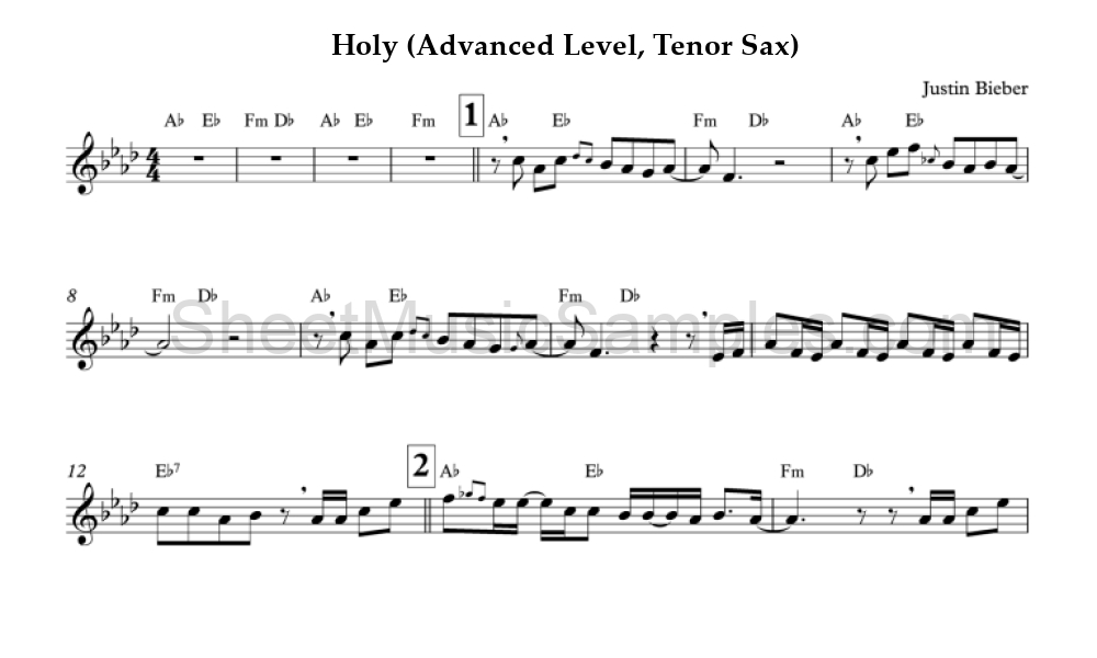 Holy (Advanced Level, Tenor Sax)