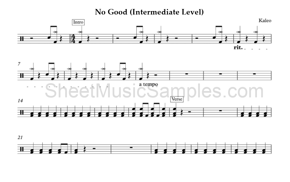 No Good (Intermediate Level)