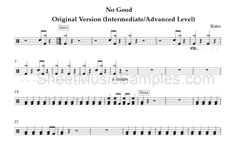 No Good - Original Version (Intermediate/Advanced Level)