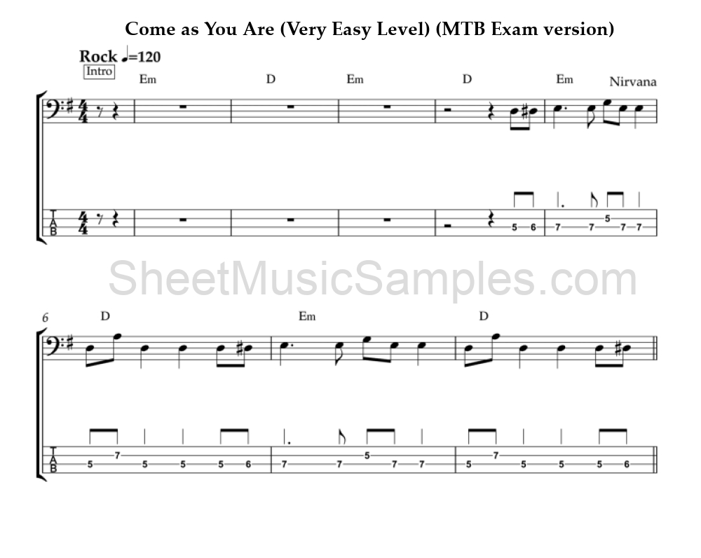 Come as You Are (Very Easy Level) (MTB Exam version)