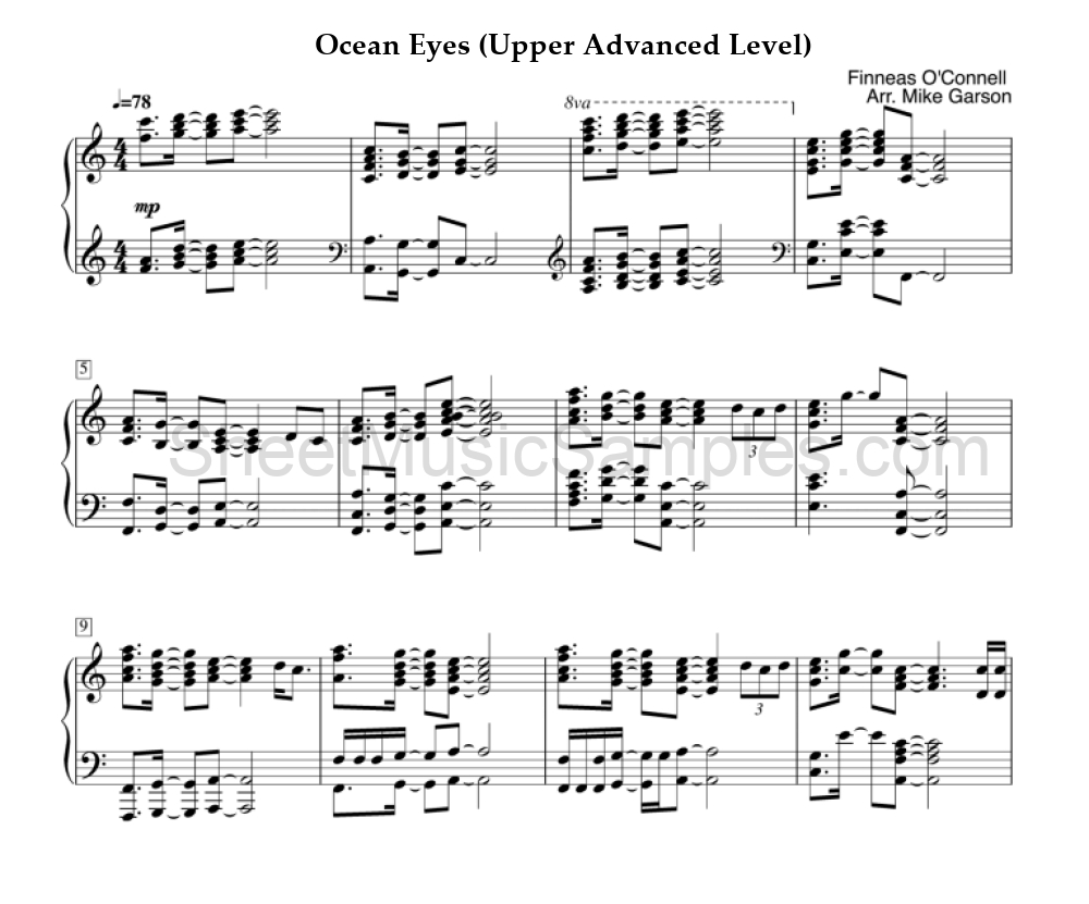 Ocean Eyes (Upper Advanced Level)