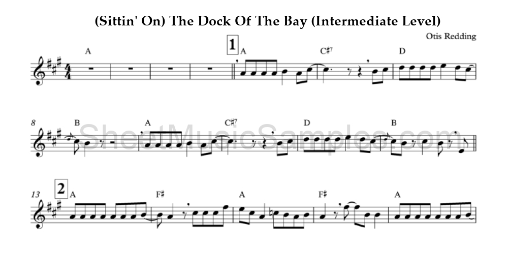 (Sittin' On) The Dock Of The Bay (Intermediate Level)