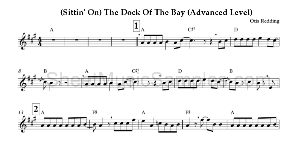 (Sittin' On) The Dock Of The Bay (Advanced Level)