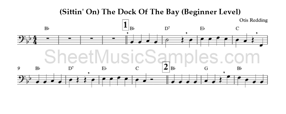 (Sittin' On) The Dock Of The Bay (Beginner Level)