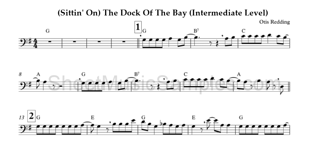 (Sittin' On) The Dock Of The Bay (Intermediate Level)