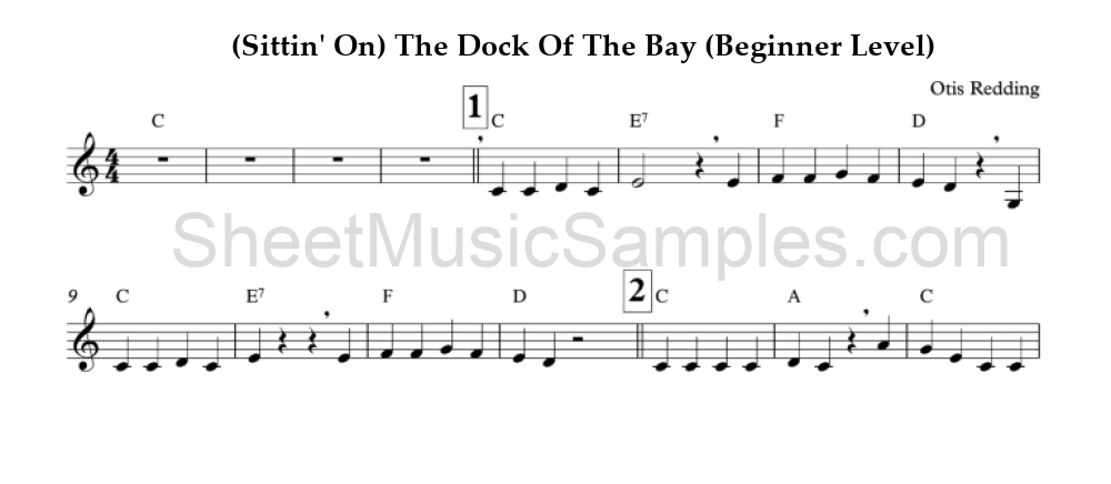 (Sittin' On) The Dock Of The Bay (Beginner Level)