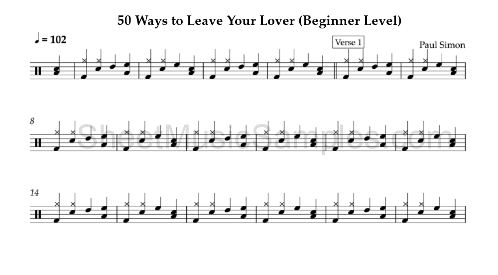 50 Ways to Leave Your Lover (Beginner Level)