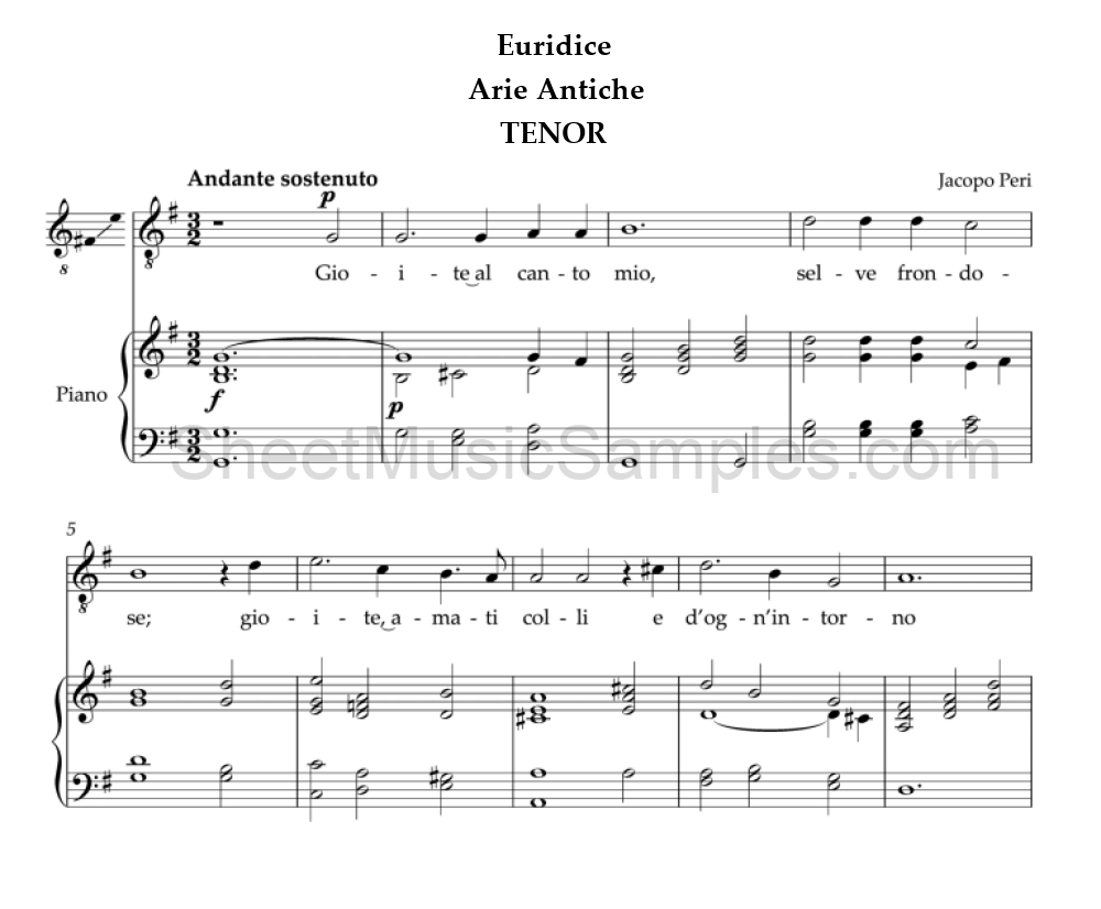 Euridice - Arie Antiche - TENOR