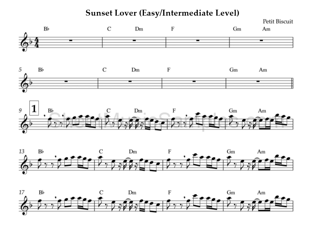 Sunset Lover (Easy/Intermediate Level)