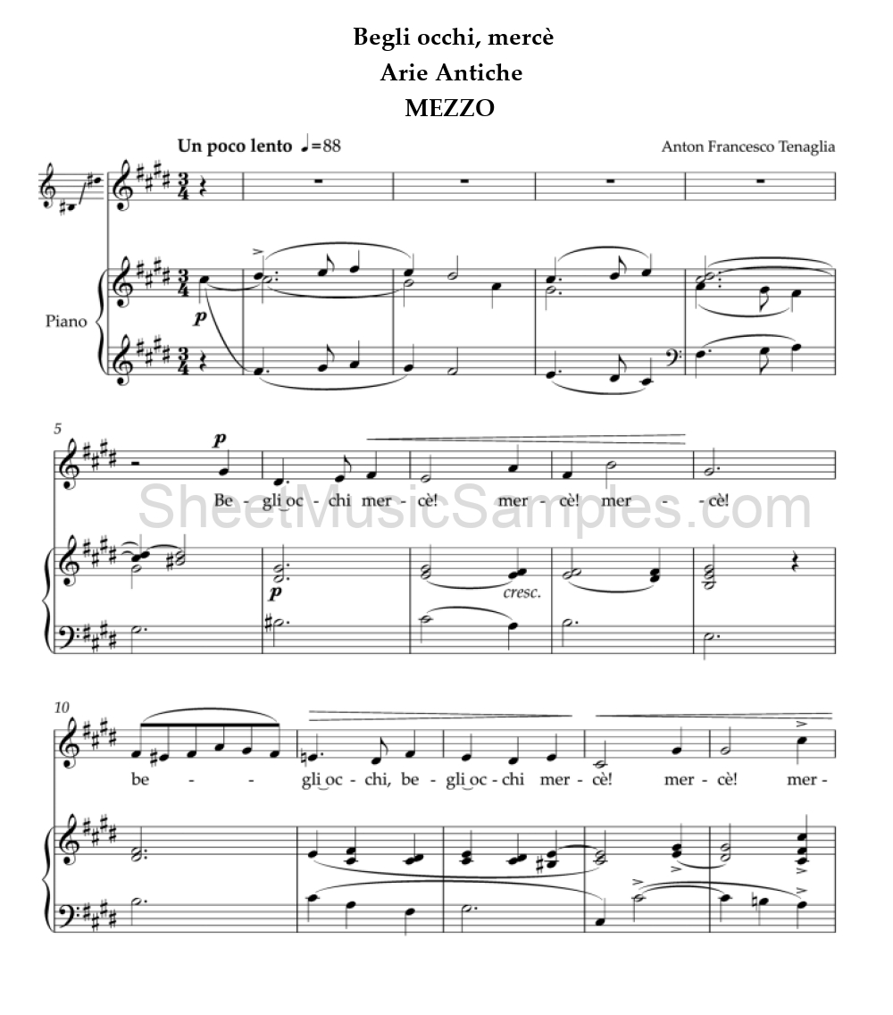 Begli occhi, mercè - Arie Antiche - MEZZO