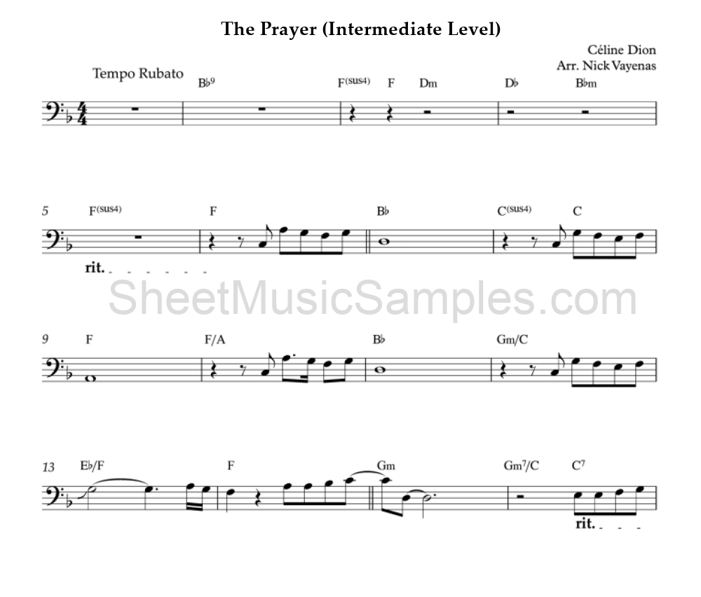 The Prayer (Intermediate Level)