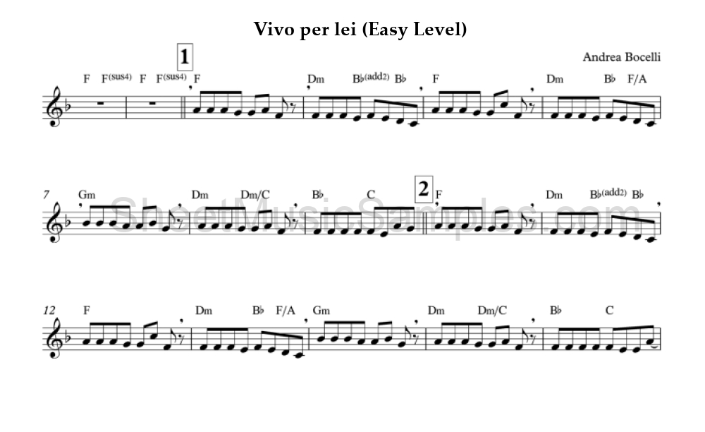 Vivo per lei (Easy Level)