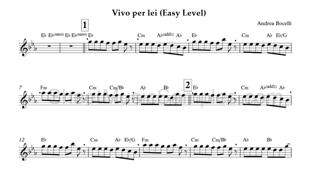 Vivo per lei (Easy Level)