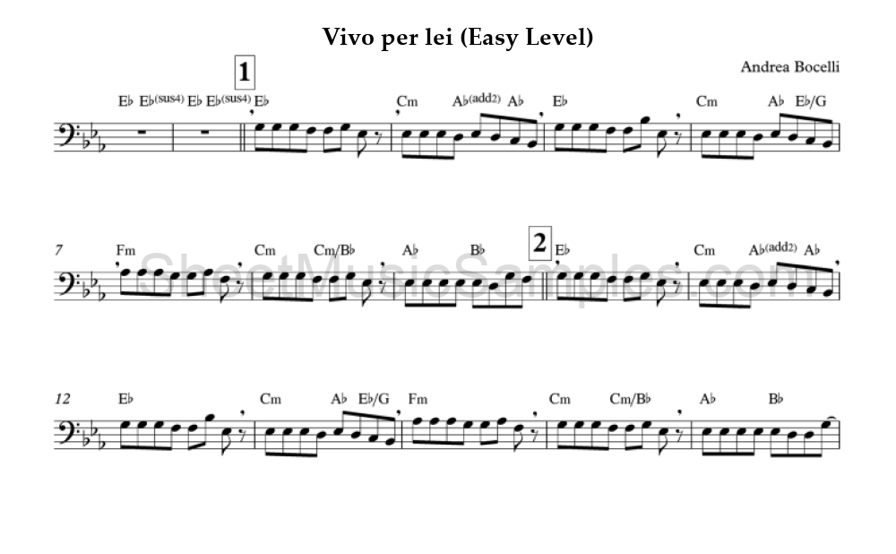 Vivo per lei (Easy Level)