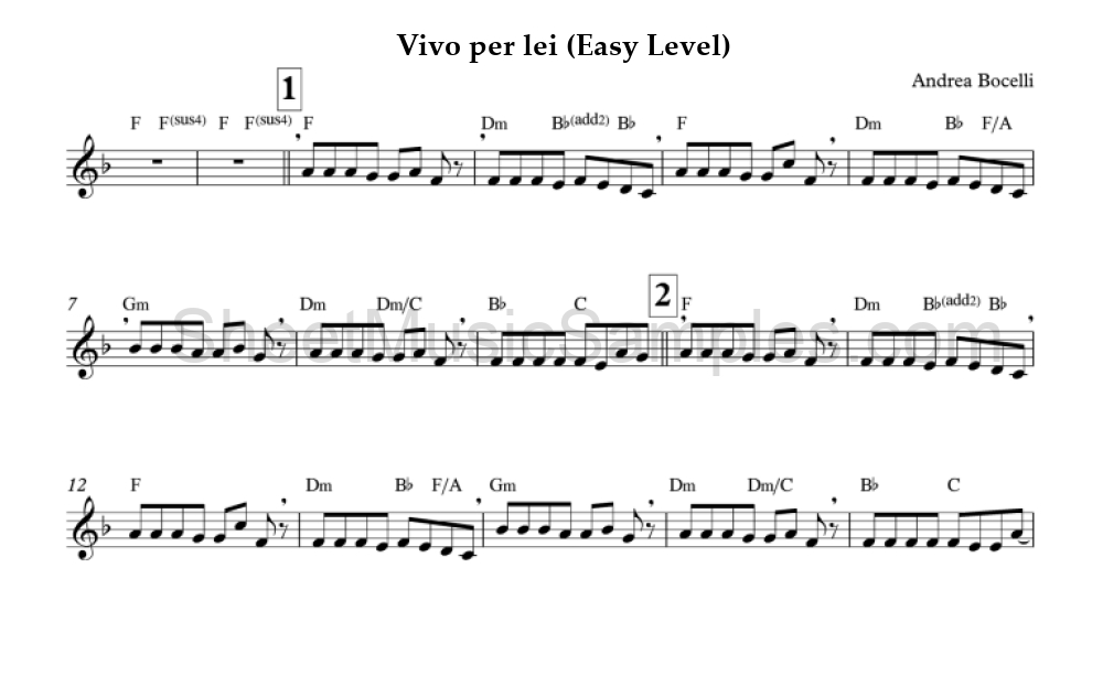 Vivo per lei (Easy Level)