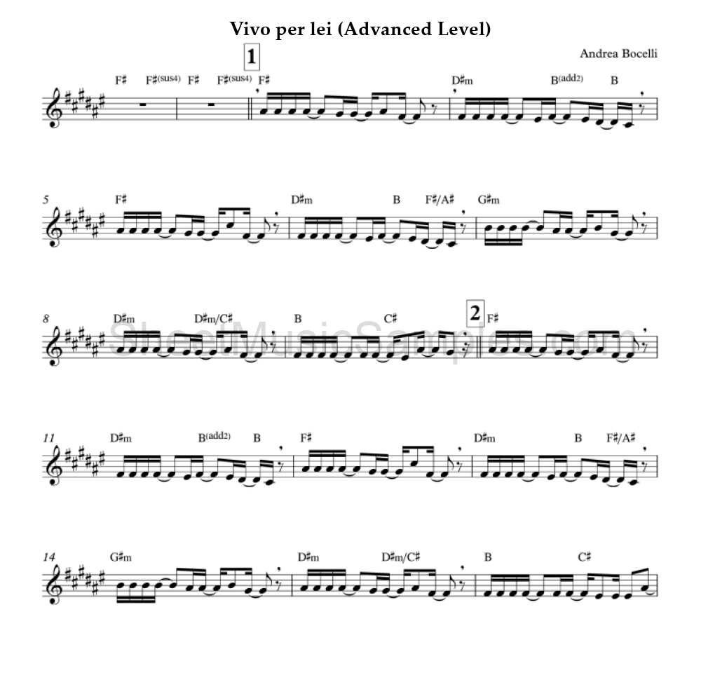 Vivo per lei (Advanced Level)