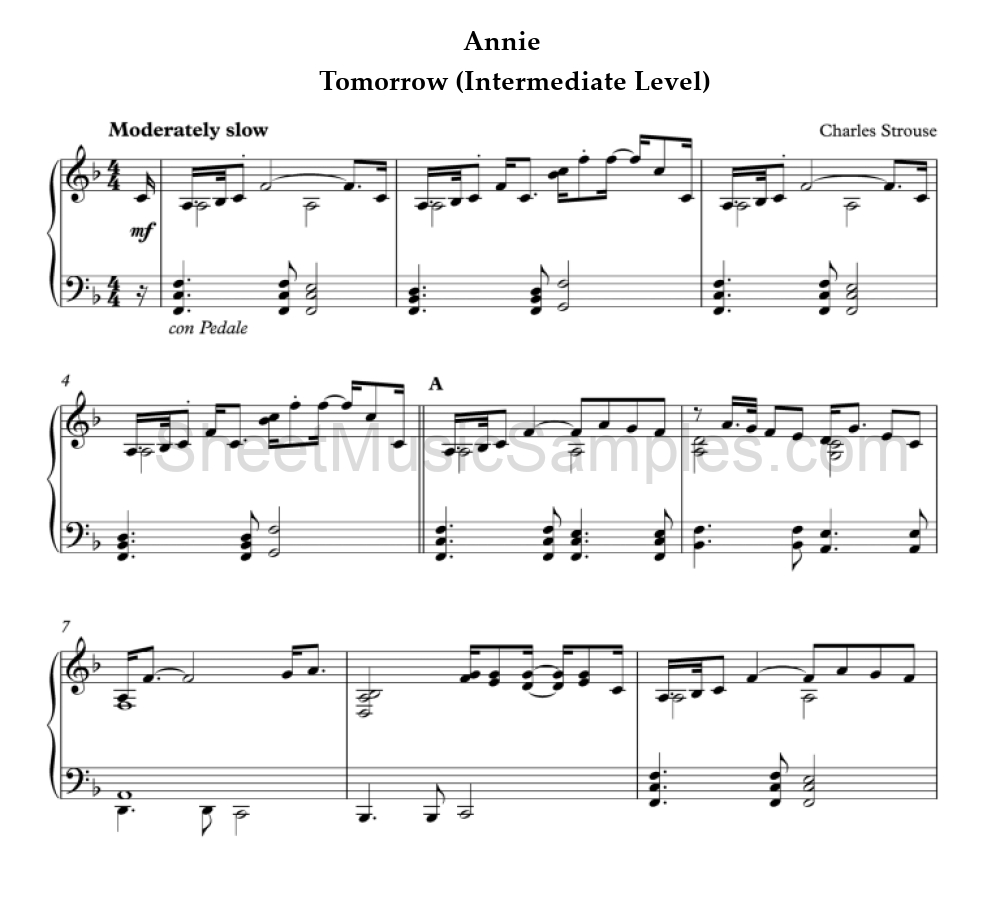 Annie - Tomorrow (Intermediate Level)