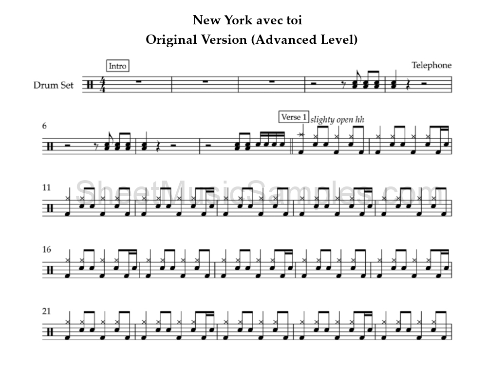 New York avec toi - Original Version (Advanced Level)