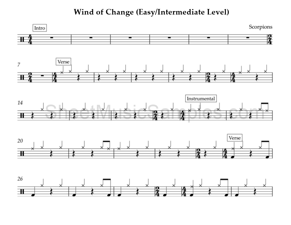 Wind of Change (Easy/Intermediate Level)