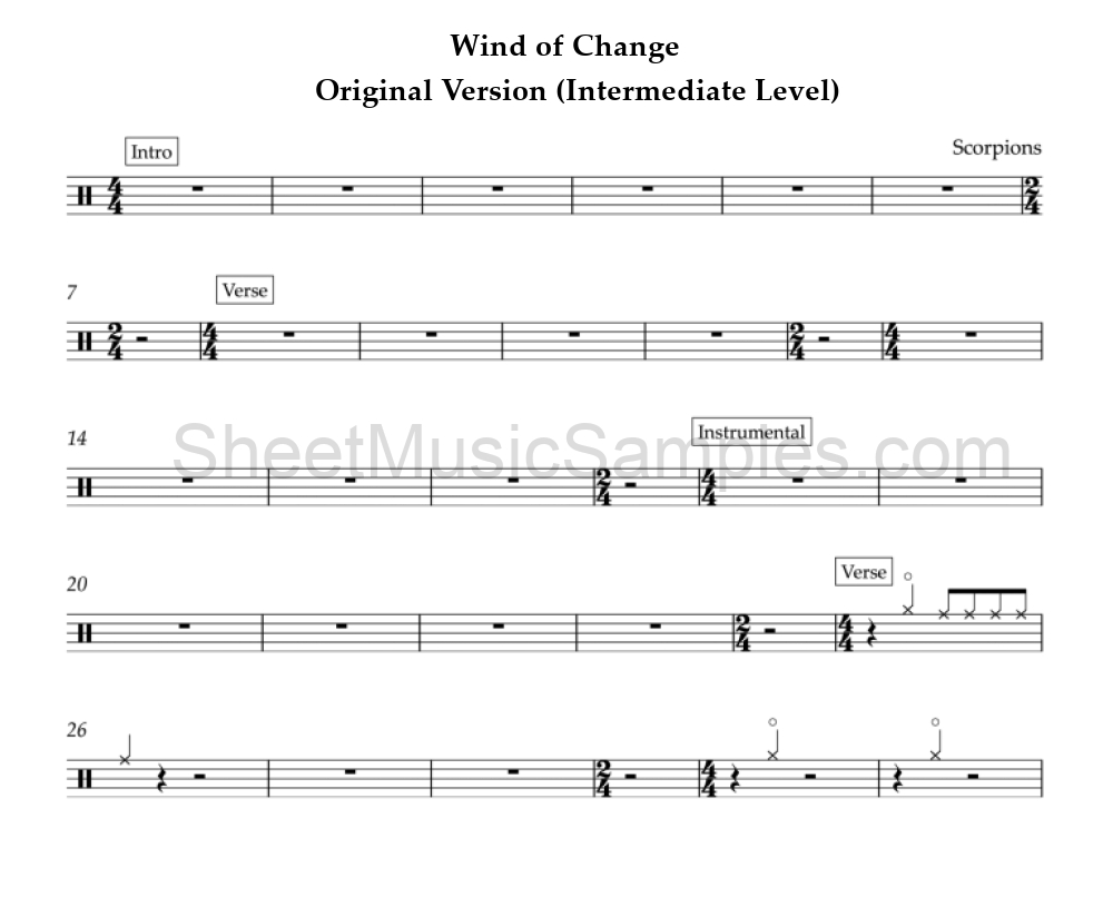 Wind of Change - Original Version (Intermediate Level)