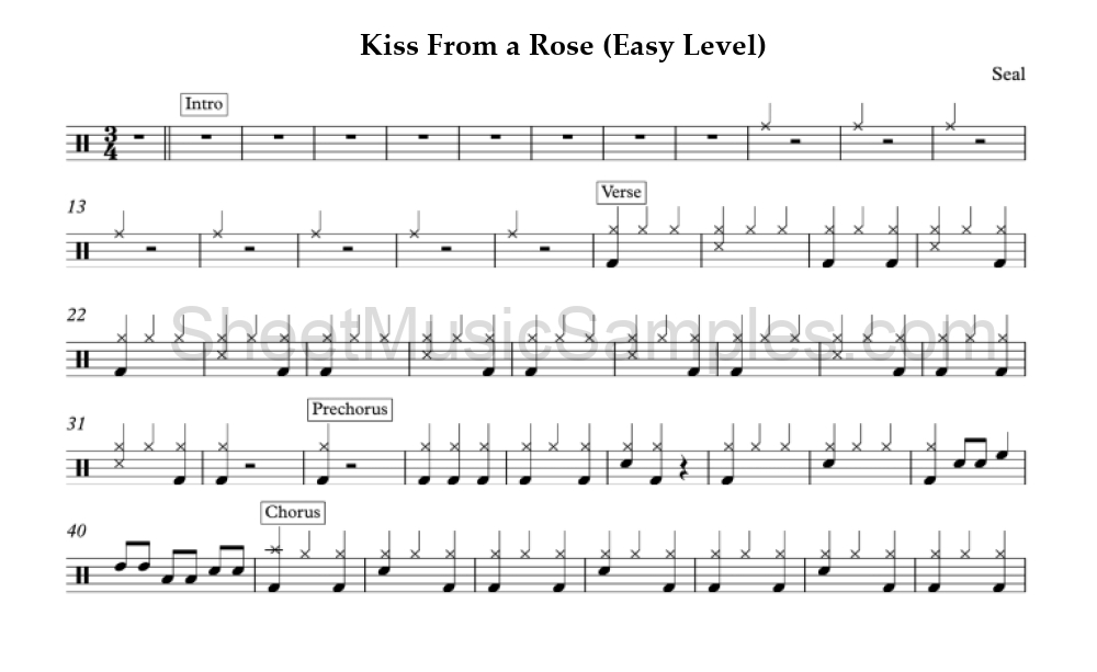 Kiss From a Rose (Easy Level)