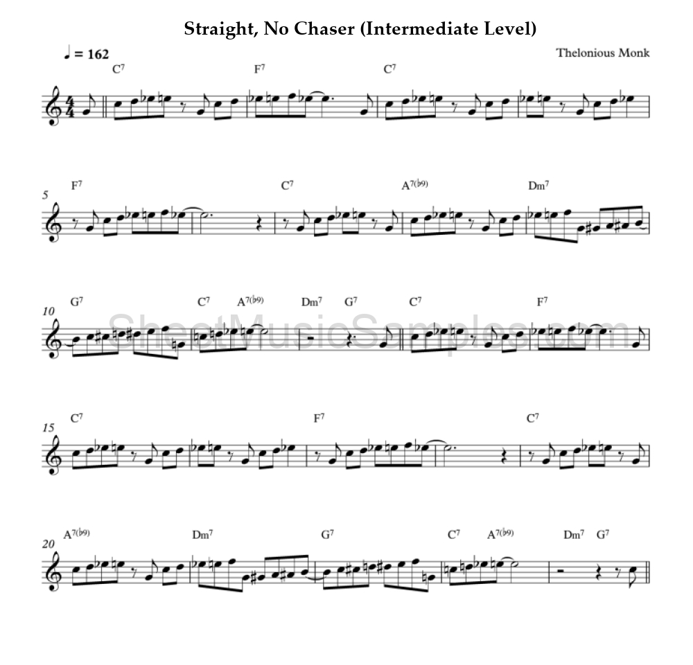 Straight, No Chaser (Intermediate Level)