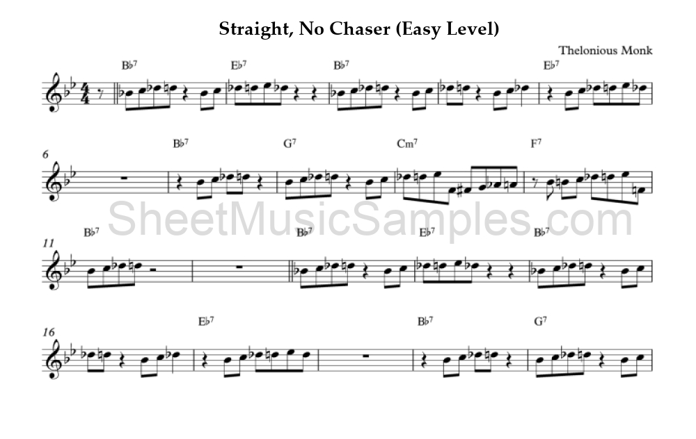 Straight, No Chaser (Easy Level)