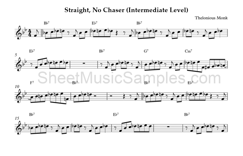 Straight, No Chaser (Intermediate Level)