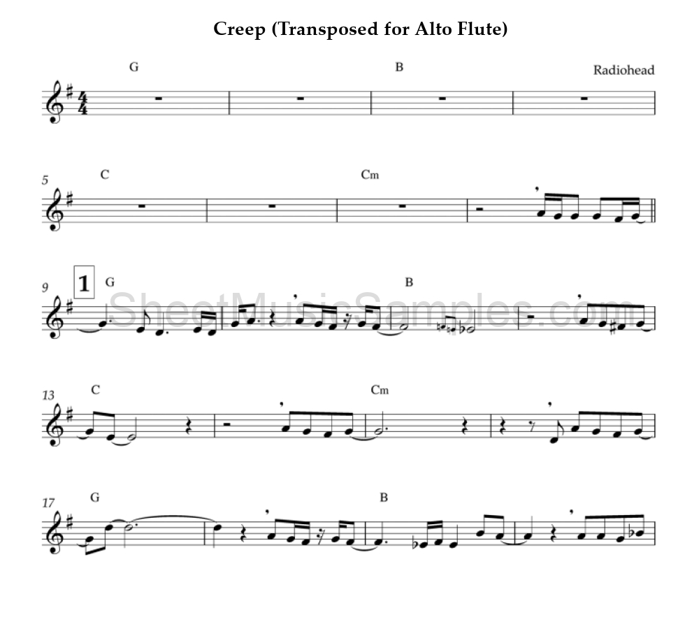 Creep (Transposed for Alto Flute)