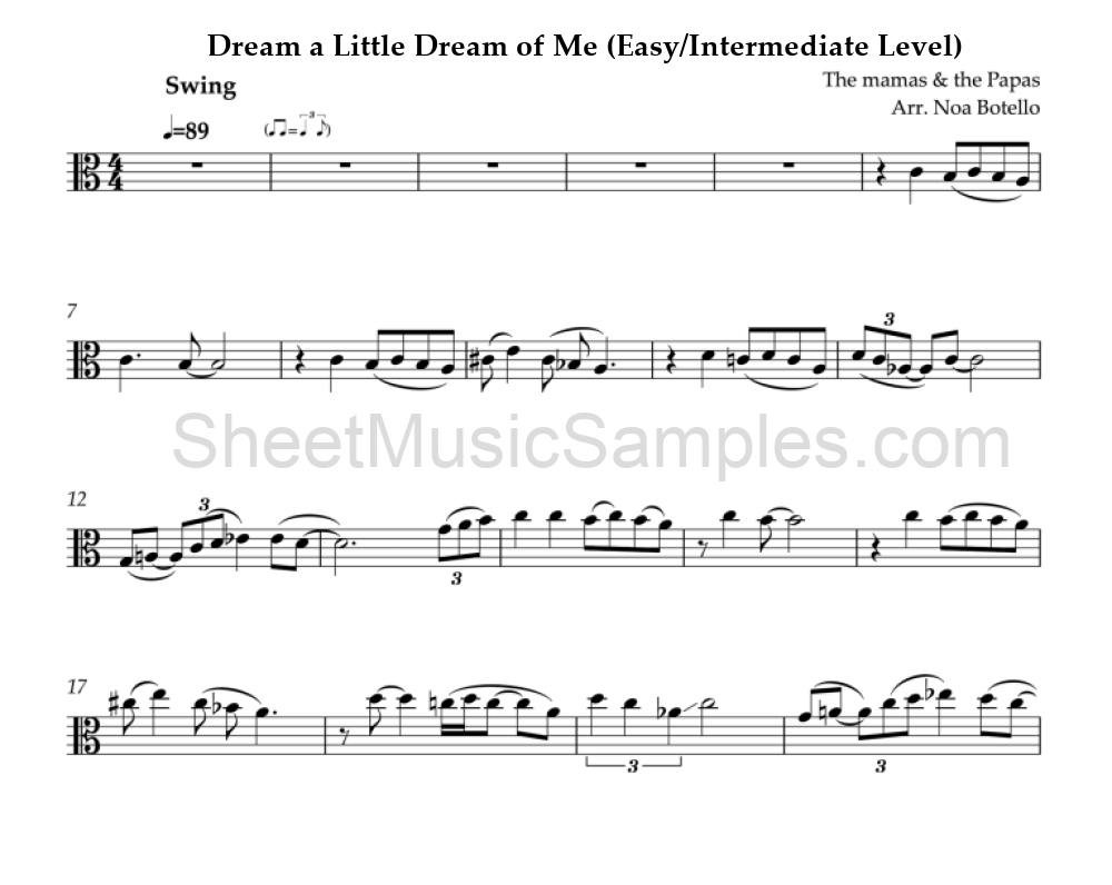 Dream a Little Dream of Me (Easy/Intermediate Level)