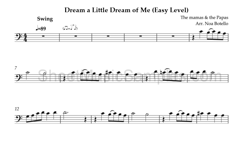 Dream a Little Dream of Me (Easy Level)