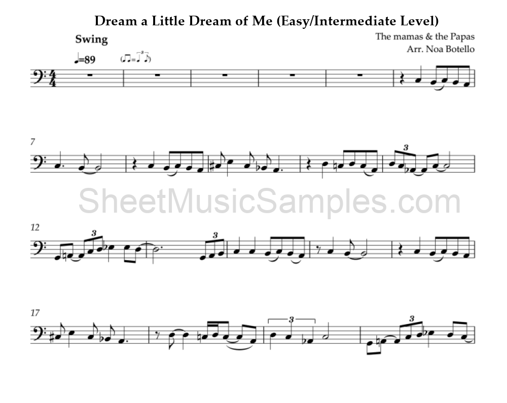 Dream a Little Dream of Me (Easy/Intermediate Level)