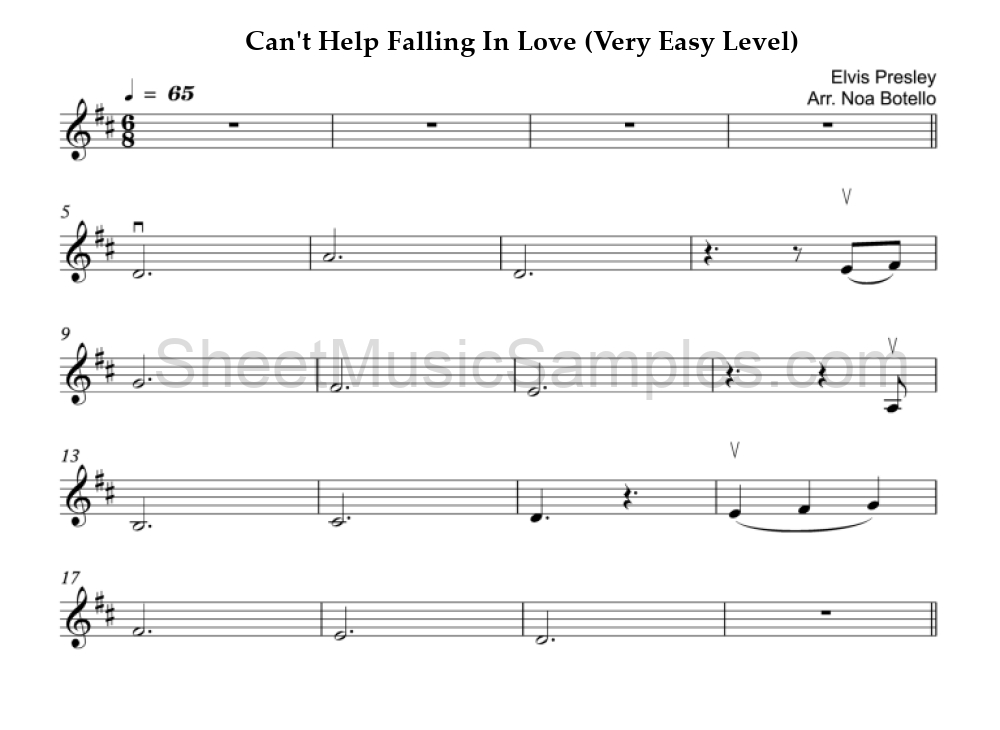 Can't Help Falling In Love (Very Easy Level)