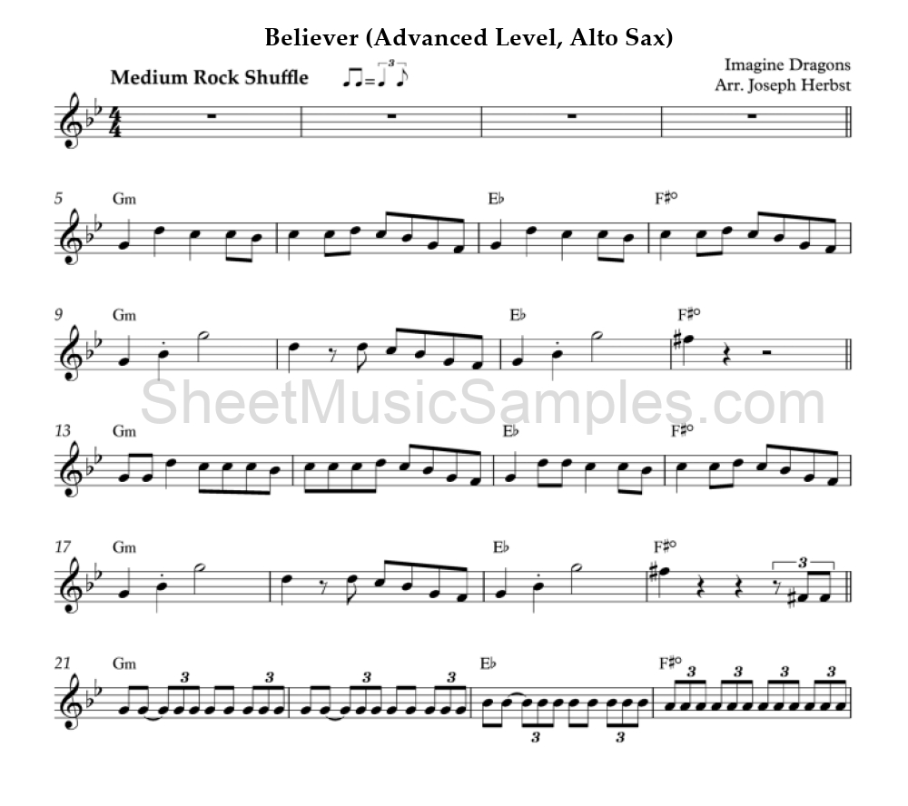 Believer (Advanced Level, Alto Sax)