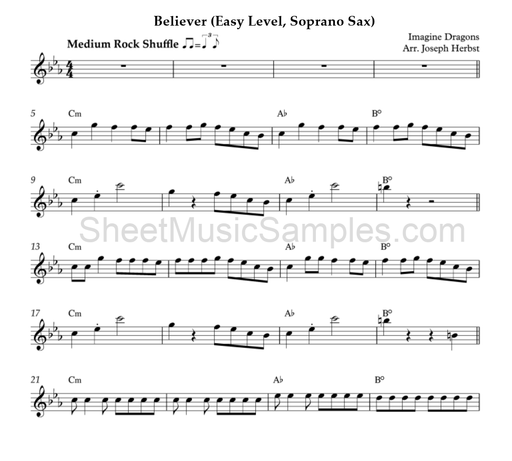 Believer (Easy Level, Soprano Sax)