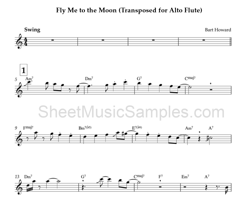 Fly Me to the Moon (Transposed for Alto Flute)