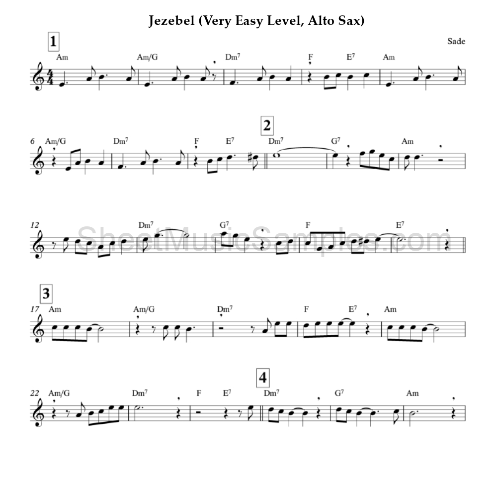 Jezebel (Very Easy Level, Alto Sax)