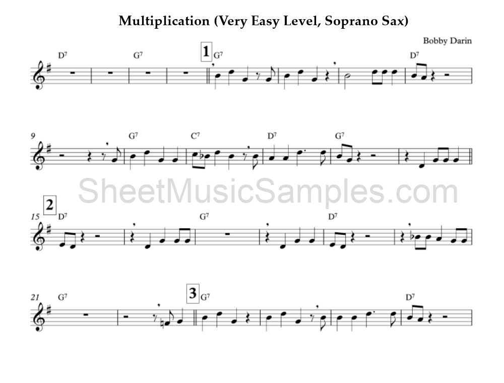 Multiplication (Very Easy Level, Soprano Sax)