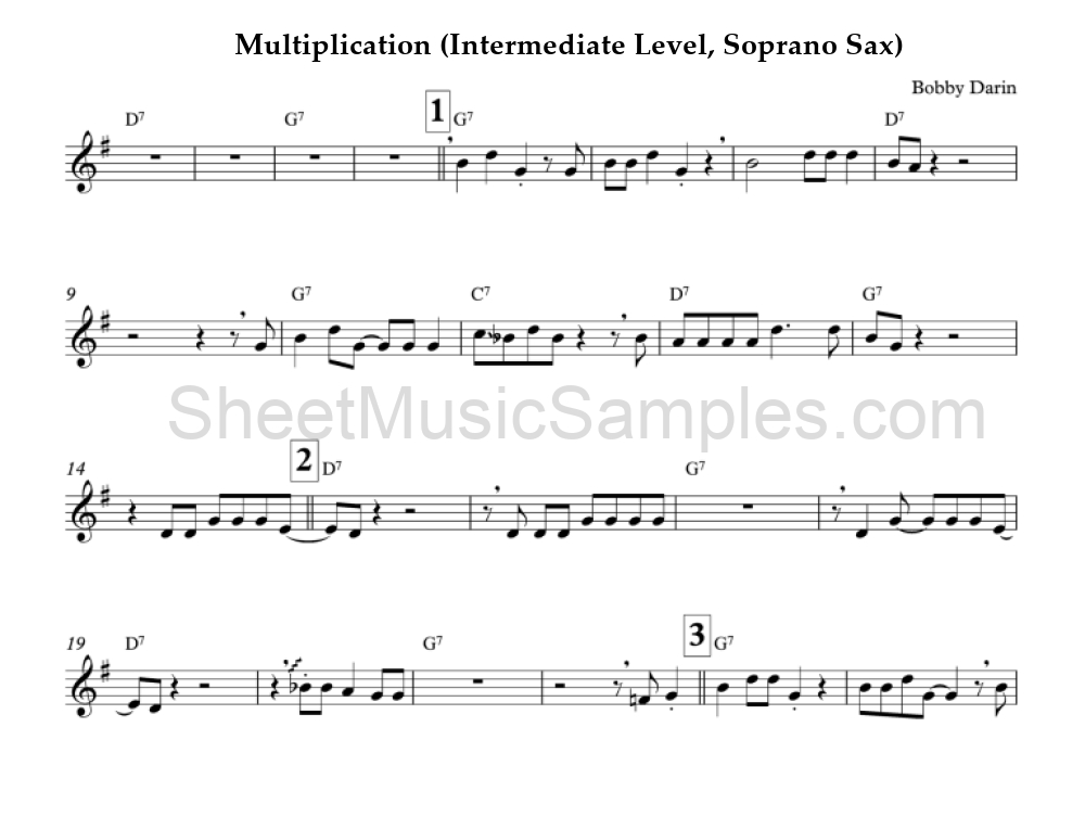 Multiplication (Intermediate Level, Soprano Sax)