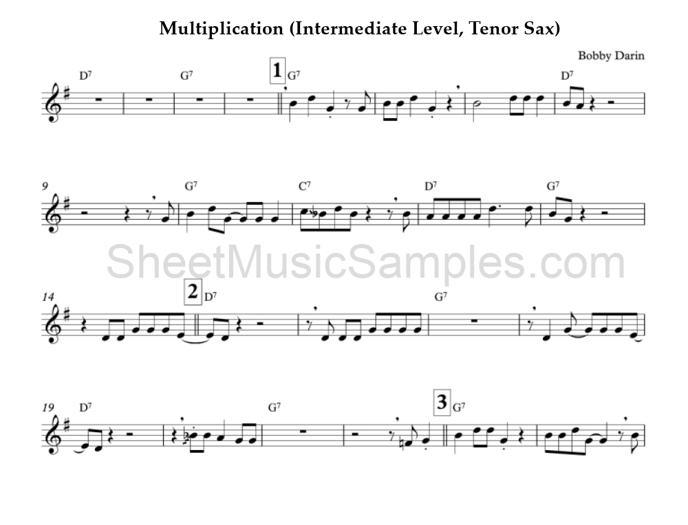 Multiplication (Intermediate Level, Tenor Sax)