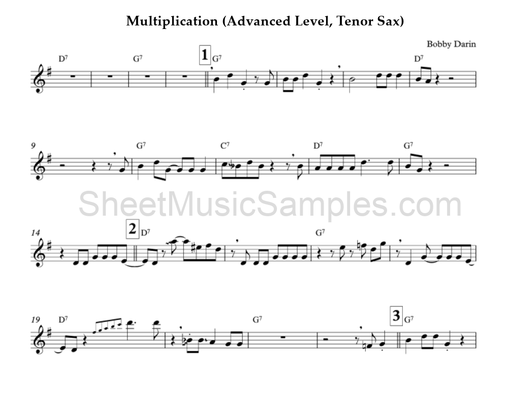 Multiplication (Advanced Level, Tenor Sax)