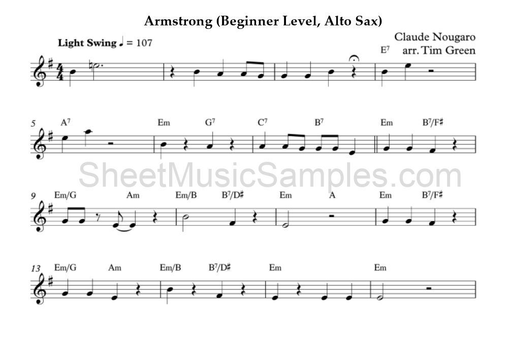 Armstrong (Beginner Level, Alto Sax)