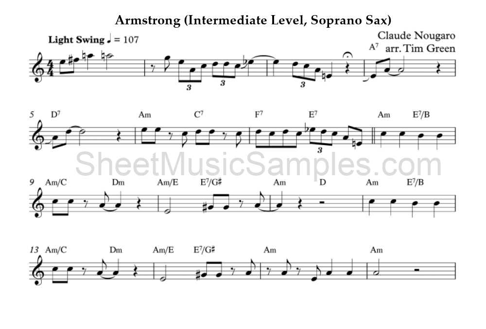 Armstrong (Intermediate Level, Soprano Sax)