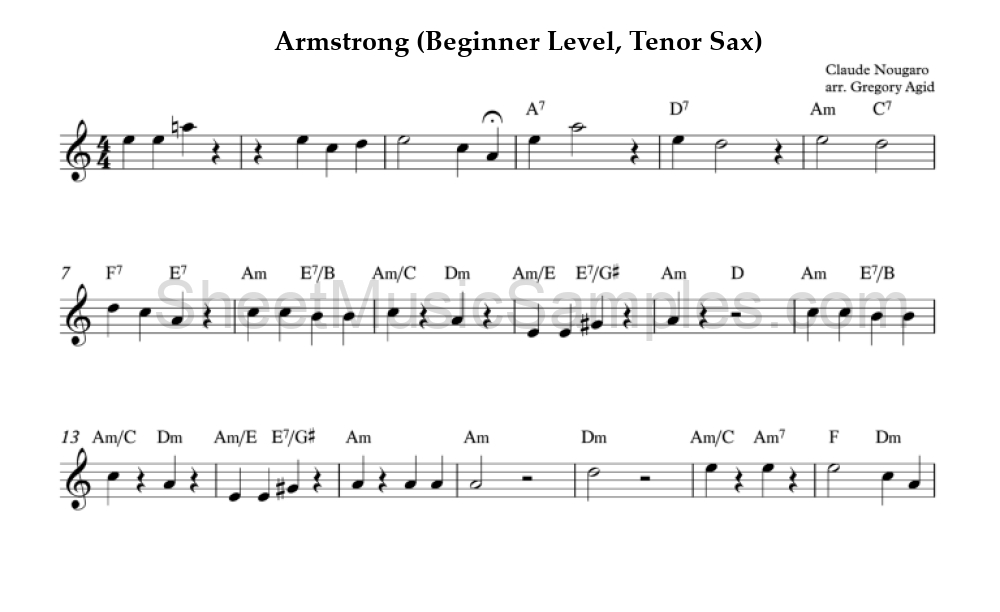 Armstrong (Beginner Level, Tenor Sax)