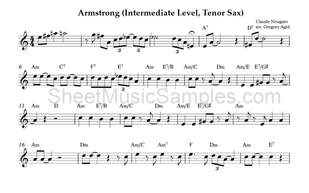 Armstrong (Intermediate Level, Tenor Sax)