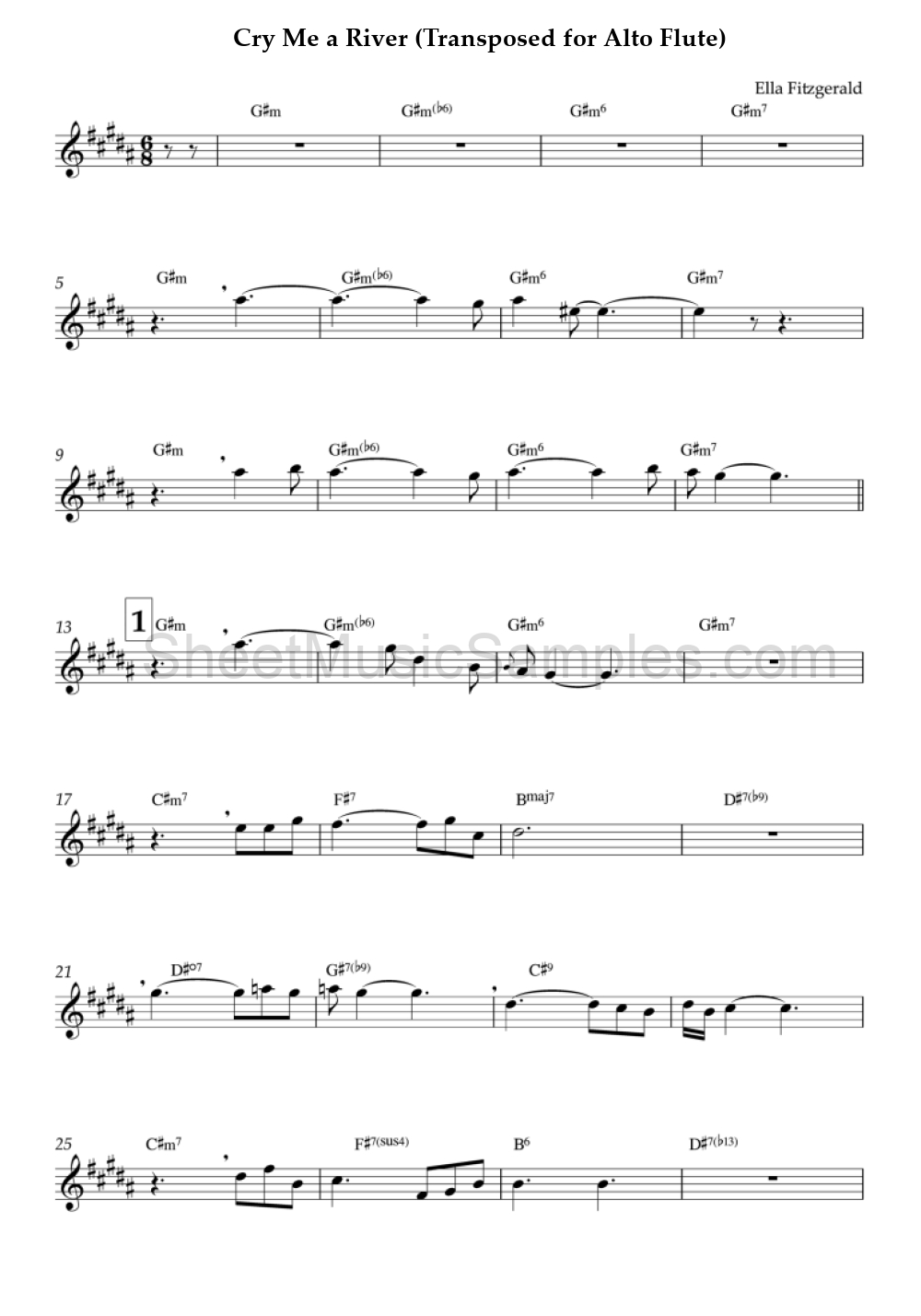 Cry Me a River (Transposed for Alto Flute)