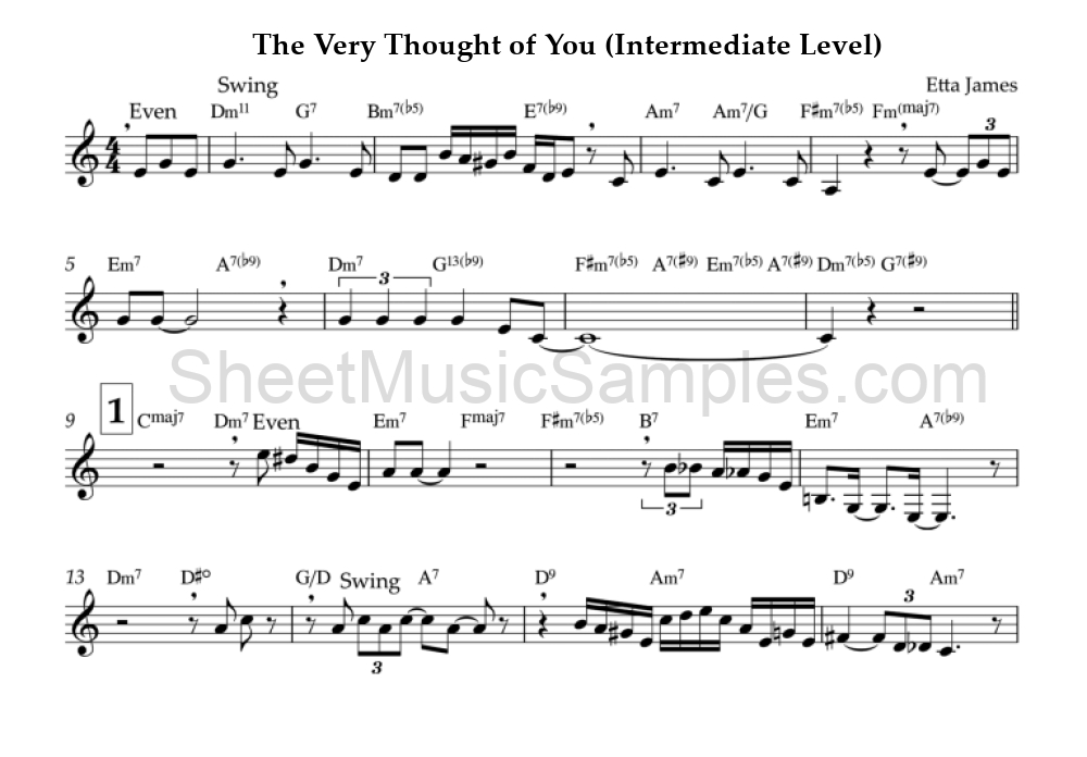 The Very Thought of You (Intermediate Level)